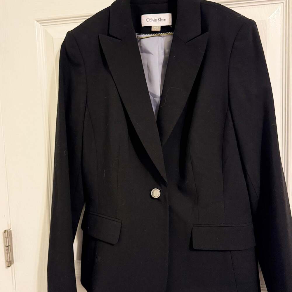 Calvin Klein Women's Black One-Button Tailored Blazer